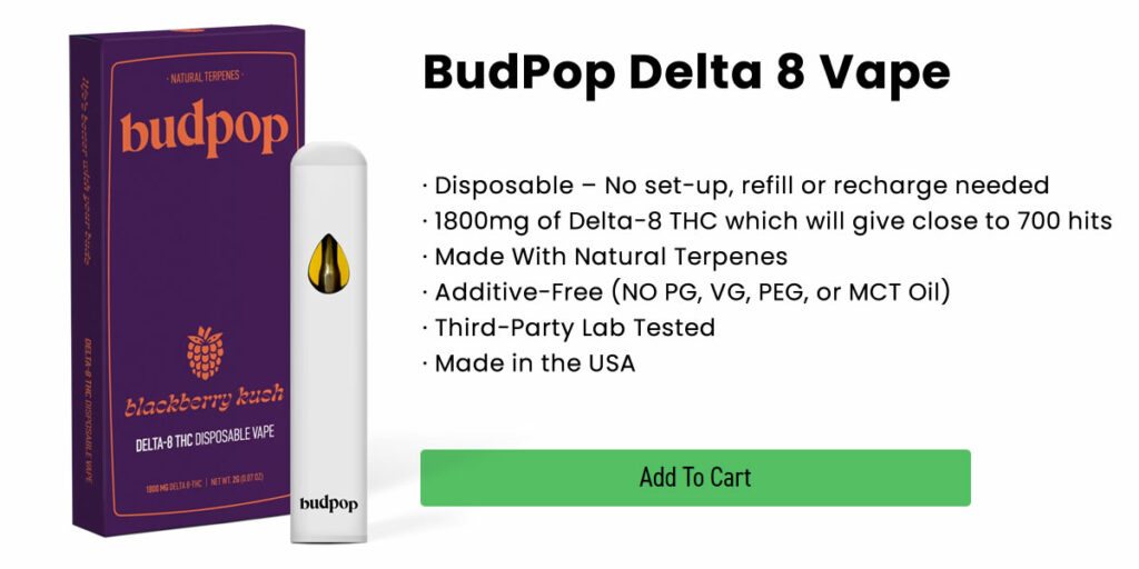 budpop Delta 8 Disposable Vape Pen