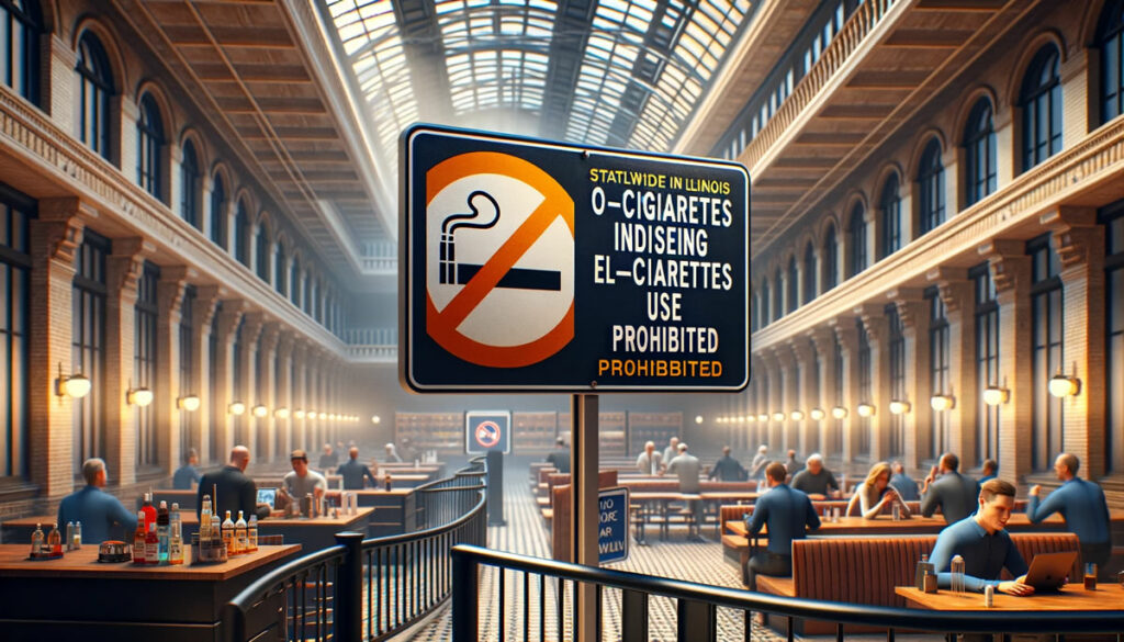 Illinois Enacts Statewide Indoor Vaping Prohibitions Effective January 1st Illinois indoor vaping ban